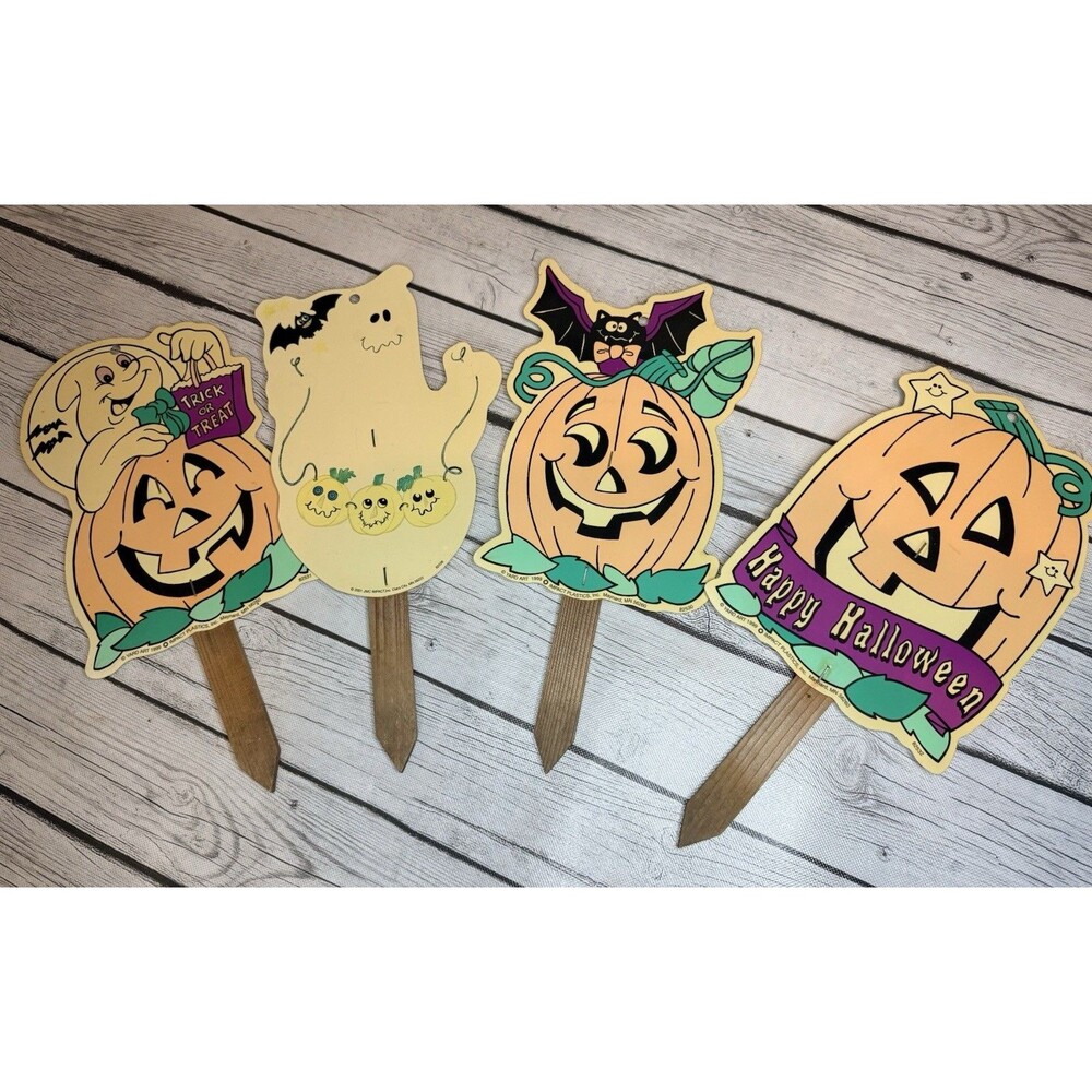 Vintage Halloween Yard Signs -yard Art 1990